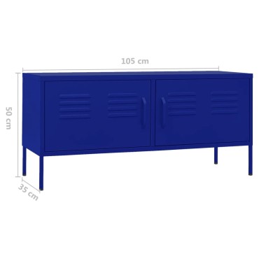 vidaXL Έπιπλο Τηλεόρασης Ναυτικό Μπλε 105x35x50cm από Ατσάλι