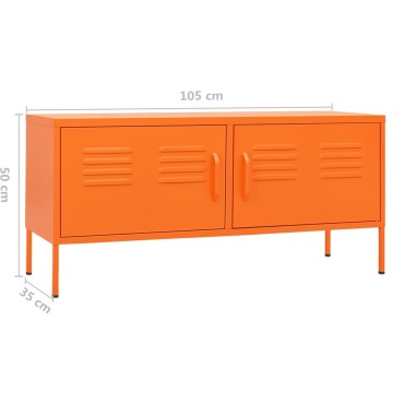 vidaXL Έπιπλο Τηλεόρασης Πορτοκαλί 105x35x50cm από Ατσάλι