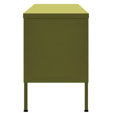 vidaXL Έπιπλο Τηλεόρασης Πράσινο Λαδί 105x35x50cm από Ατσάλι