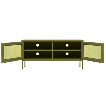 vidaXL Έπιπλο Τηλεόρασης Πράσινο Λαδί 105x35x50cm από Ατσάλι