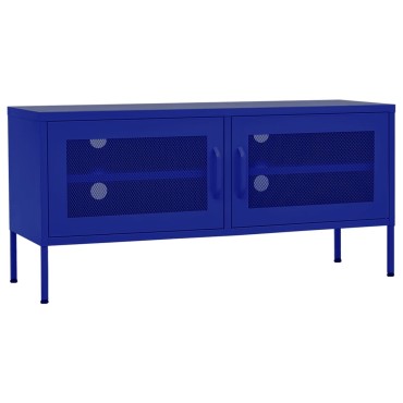 vidaXL Έπιπλο Τηλεόρασης Ναυτικό Μπλε 105x35x50cm από Ατσάλι