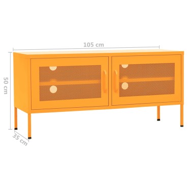 vidaXL Έπιπλο Τηλεόρασης Μουσταρδί Κίτρινο 105x35x50cm από Ατσάλι