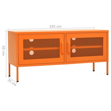 vidaXL Έπιπλο Τηλεόρασης Πορτοκαλί 105x35x50cm από Ατσάλι