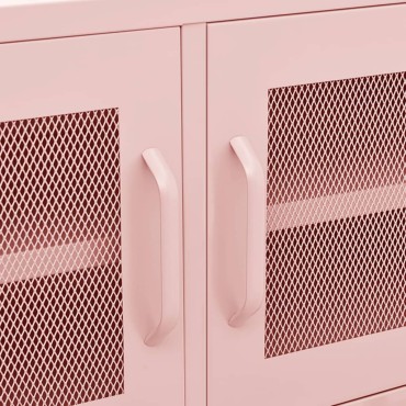 vidaXL Έπιπλο Τηλεόρασης Ροζ 105x35x50cm από Ατσάλι
