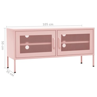 vidaXL Έπιπλο Τηλεόρασης Ροζ 105x35x50cm από Ατσάλι