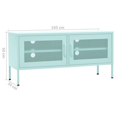 vidaXL Έπιπλο Τηλεόρασης Χρώμα Μέντας 105x35x50cm από Ατσάλι