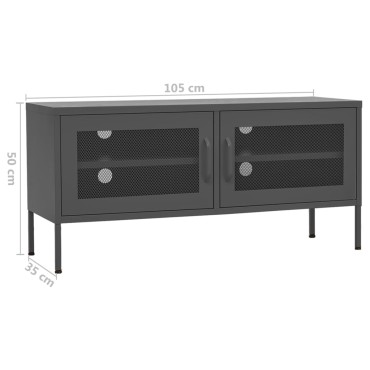vidaXL Έπιπλο Τηλεόρασης Ανθρακί 105x35x50cm από Ατσάλι