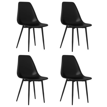 vidaXL Καρέκλες Τραπεζαρίας 4 τεμ. Μαύρες από Πολυπροπυλένιο 46x52x84cm