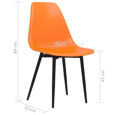 vidaXL Καρέκλες Τραπεζαρίας 4 τεμ. Πορτοκαλί PP 46x52x84cm
