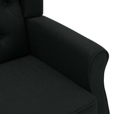 vidaXL Μπερζέρα Μαύρη Υφασμάτινη με Υποπόδιο 68x78x94cm 1 τεμ.