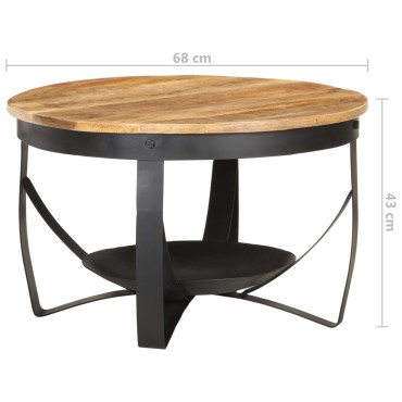 vidaXL Τραπεζάκι Σαλονιού 68x43cm από Ακατέργαστο Ξύλο Μάνγκο 1 τεμ.