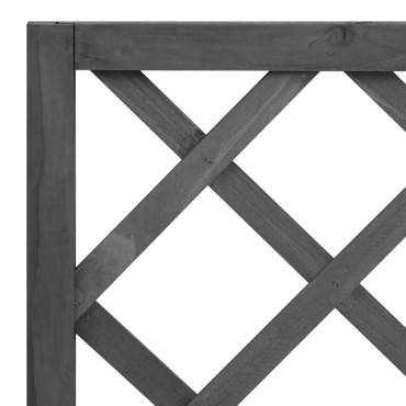 vidaXL Γλάστρα Κήπου με Καφασωτό Μαύρη 70x30x135 εκ. Μασίφ Ξύλο Ελάτης