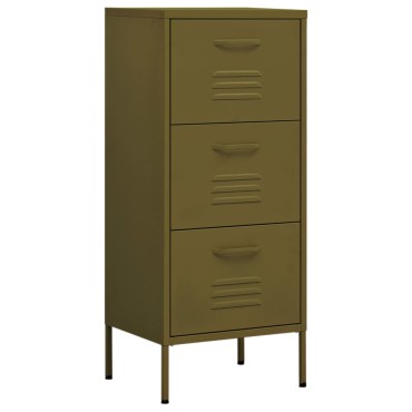 vidaXL Ντουλάπι Αποθήκευσης Πράσινο Λαδί 42,5x35x101,5cm από Ατσάλι 1 τεμ.