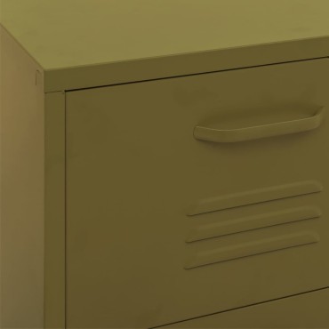 vidaXL Ντουλάπι Αποθήκευσης Πράσινο Λαδί 42,5x35x101,5cm από Ατσάλι 1 τεμ.
