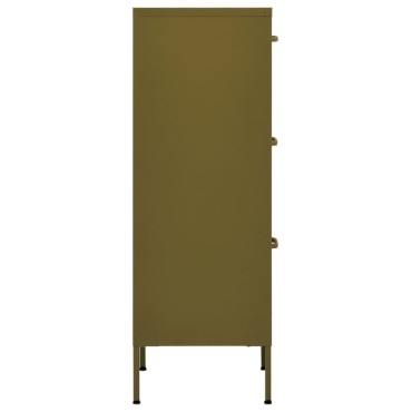 vidaXL Ντουλάπι Αποθήκευσης Πράσινο Λαδί 42,5x35x101,5cm από Ατσάλι 1 τεμ.