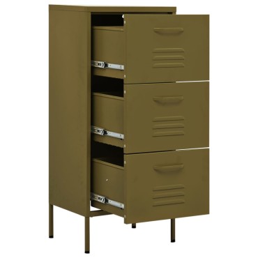 vidaXL Ντουλάπι Αποθήκευσης Πράσινο Λαδί 42,5x35x101,5cm από Ατσάλι 1 τεμ.