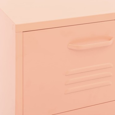vidaXL Ντουλάπι Αποθήκευσης Ροζ 42,5x35x101,5cm από Ατσάλι 1 τεμ.