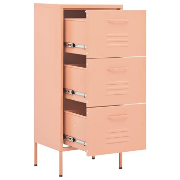vidaXL Ντουλάπι Αποθήκευσης Ροζ 42,5x35x101,5cm από Ατσάλι 1 τεμ.