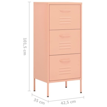 vidaXL Ντουλάπι Αποθήκευσης Ροζ 42,5x35x101,5cm από Ατσάλι 1 τεμ.