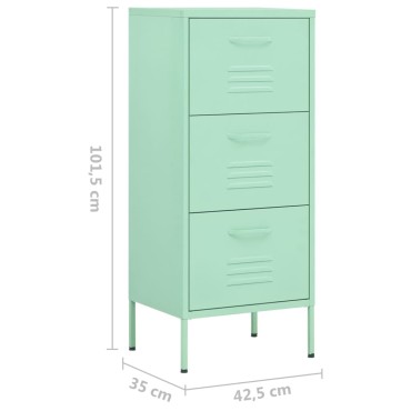 vidaXL Ντουλάπι Αποθήκευσης Xρώμα Mέντας 42,5x35x101,5cm από Ατσάλι 1 τεμ.