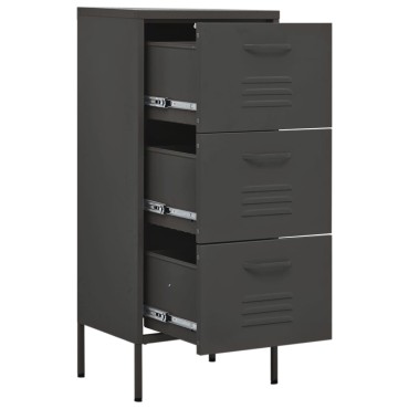vidaXL Ντουλάπι Αποθήκευσης Ανθρακί 42,5x35x101,5cm από Ατσάλι 1 τεμ.