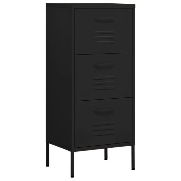 vidaXL Ντουλάπι Αποθήκευσης Μαύρο 42,5x35x101,5cm από Ατσάλι 1 τεμ.
