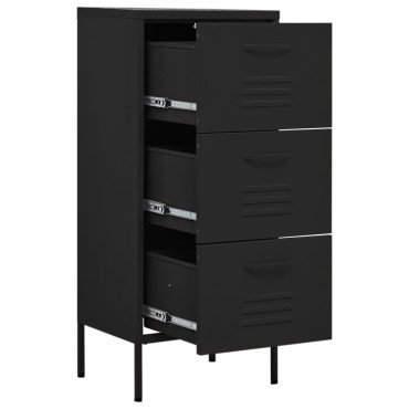 vidaXL Ντουλάπι Αποθήκευσης Μαύρο 42,5x35x101,5cm από Ατσάλι 1 τεμ.
