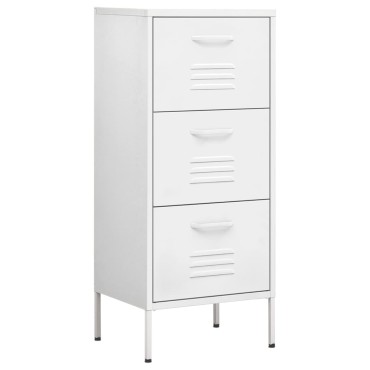 vidaXL Ντουλάπι Αποθήκευσης Λευκό 42,5x35x101,5cm από Ατσάλι 1 τεμ.