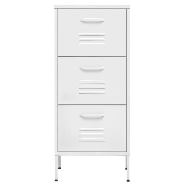 vidaXL Ντουλάπι Αποθήκευσης Λευκό 42,5x35x101,5cm από Ατσάλι 1 τεμ.