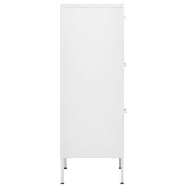 vidaXL Ντουλάπι Αποθήκευσης Λευκό 42,5x35x101,5cm από Ατσάλι 1 τεμ.