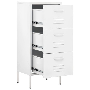vidaXL Ντουλάπι Αποθήκευσης Λευκό 42,5x35x101,5cm από Ατσάλι 1 τεμ.