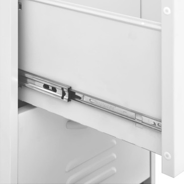 vidaXL Ντουλάπι Αποθήκευσης Λευκό 42,5x35x101,5cm από Ατσάλι 1 τεμ.