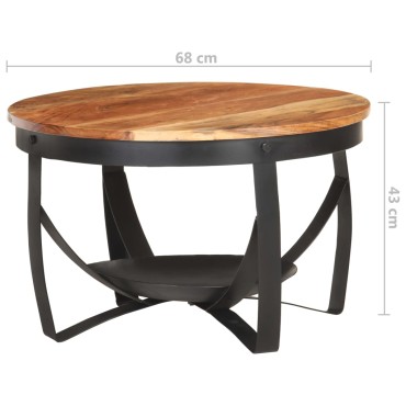 vidaXL Τραπεζάκι Σαλονιού 68x43cm από Μασίφ Ξύλο Ακακίας 1 τεμ.