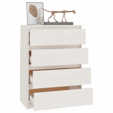 vidaXL Βοηθητικό Ντουλάπι Λευκό 60x36x84cm από Μασίφ Ξύλο Πεύκου 1 τεμ.