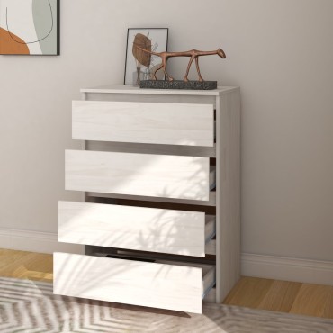 vidaXL Βοηθητικό Ντουλάπι Λευκό 60x36x84cm από Μασίφ Ξύλο Πεύκου 1 τεμ.