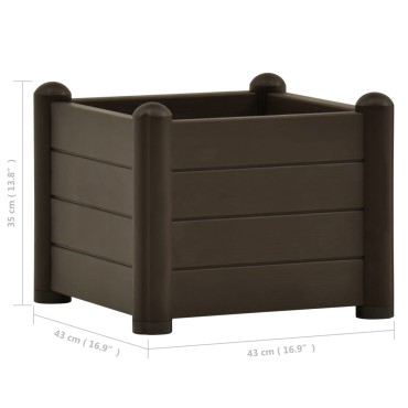 vidaXL Ζαρντινιέρα Υπερυψωμένη Μόκα 43 x 43 x 35 εκ. Πολυπροπυλένιο
