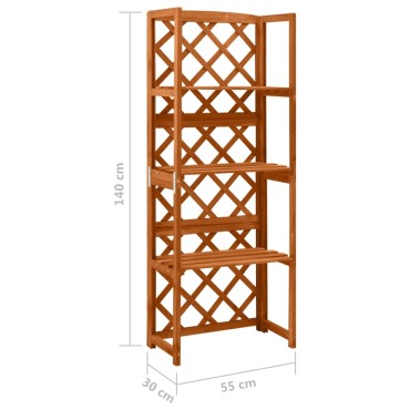 vidaXL Καφασωτό με Ράφια 55 x 30 x 140 εκ. από Μασίφ Ξύλο Ελάτης