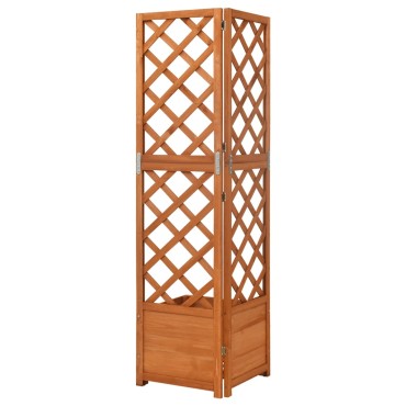 vidaXL Γλάστρα Γωνιακή με Καφασωτό 40 x 40 x 150 εκ. από Ξύλο Ελάτης