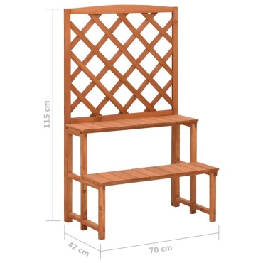 vidaXL Βάση Φυτών με Καφασωτό 70 x 42 x 115 εκ. από Μασίφ Ξύλο Ελάτης