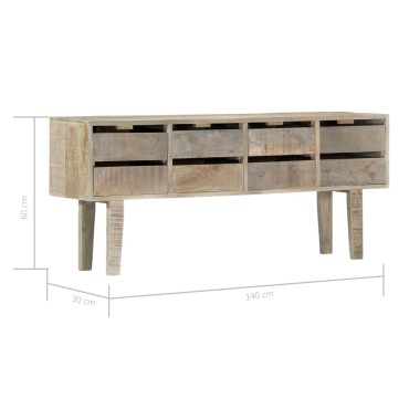 vidaXL Μπουφές με Συρτάρια 140x30x60cm από Μασίφ Ξύλο Μάνγκο 1 τεμ.