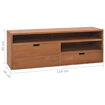vidaXL Έπιπλο Τηλεόρασης 110x30x40cm από Μασίφ Ξύλο Teak