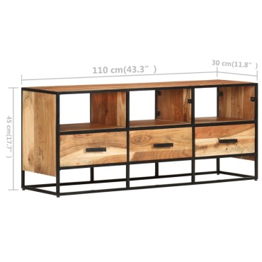 vidaXL Έπιπλο Τηλεόρασης 110x30x45cm από Μασίφ Ξύλο Ακακίας