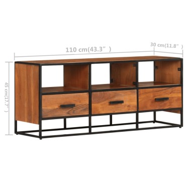 vidaXL Έπιπλο Τηλεόρασης 110x30x45cm από Μασίφ Ξύλο Ακακίας