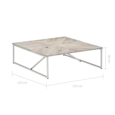 vidaXL Τραπεζάκι Σαλονιού 110x110x36cm από Μασίφ Ξύλο Μάνγκο 1 τεμ.