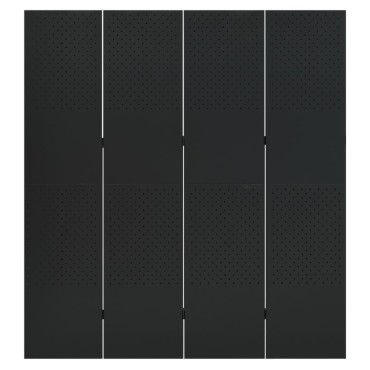 vidaXL Διαχωριστικό Δωματίου με 4 Πάνελ Μαύρο 160x180cm από Ατσάλι 1 τεμ.