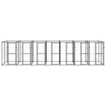 vidaXL Κλουβί Σκύλου Εξωτερικού Χώρου 16,94 μ² από Ατσάλι