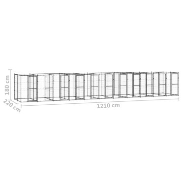 vidaXL Κλουβί Σκύλου Εξωτερικού Χώρου 26,62 μ² από Ατσάλι