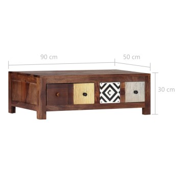 vidaXL Τραπεζάκι Σαλονιού 90x50x30cm από Μασίφ Ξύλο Sheesham 1 τεμ.