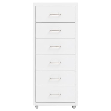 vidaXL Αρχειοθήκη Φορητή Λευκή 28x41x69cm Μεταλλική 1 τεμ.