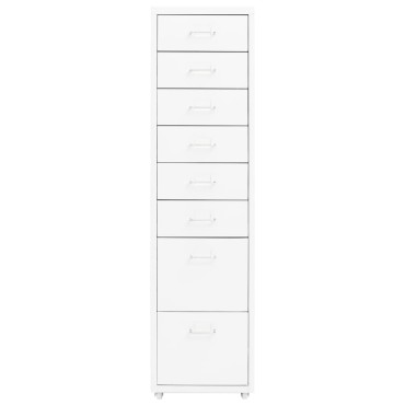 vidaXL Αρχειοθήκη Φορητή Λευκή 28x41x109cm Μεταλλική 1 τεμ.